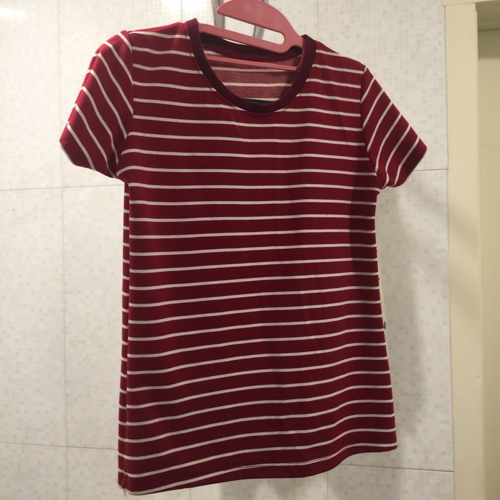 Striped Dark Red/Maroon Tee